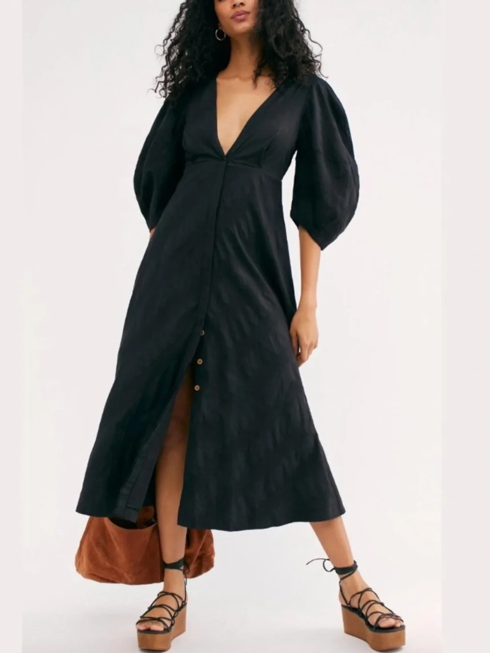 Free People Lydia Maxi Dress In Black